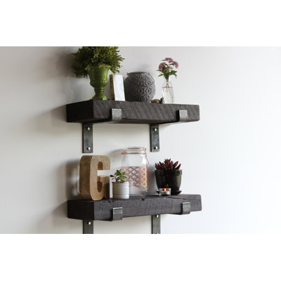 Chumbley 2 Piece Solid Wood Bracket Shelf