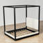 Lit plateforme à baldaquin en bois avec tête de lit tapissier, maison de campagne moderne, chambre à coucher-703657008-703657009