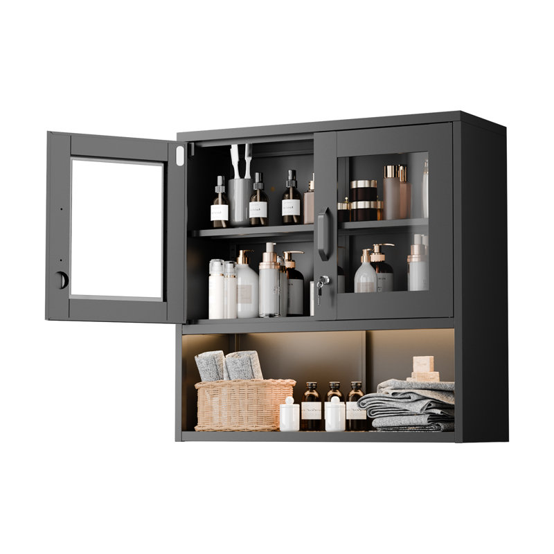 Armoire de rangement en acier avec lumière DEL