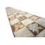 Vintage Mid-20th Century Floral Ivory Brown Checkerboard American Hooked Hall Runner Rug