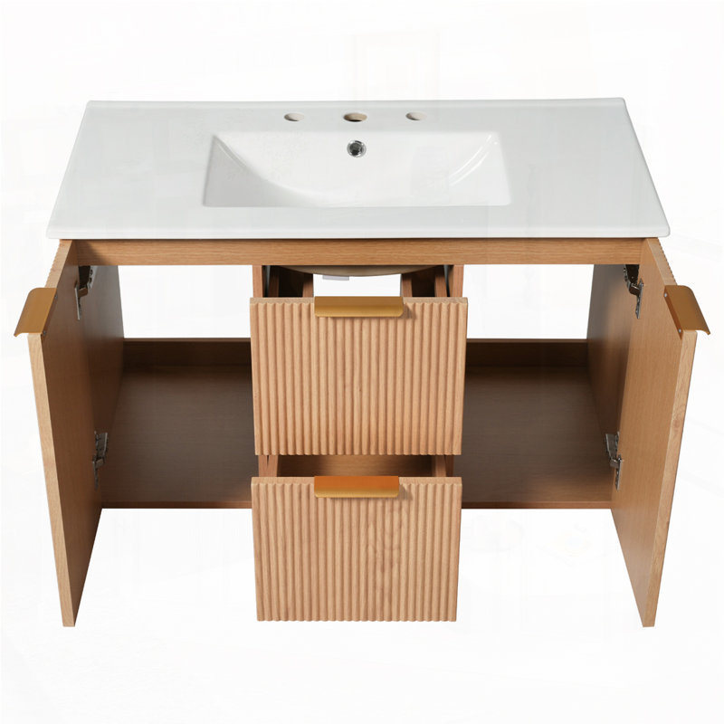 Meuble-lavabo simple 36 po avec comptoir en céramique