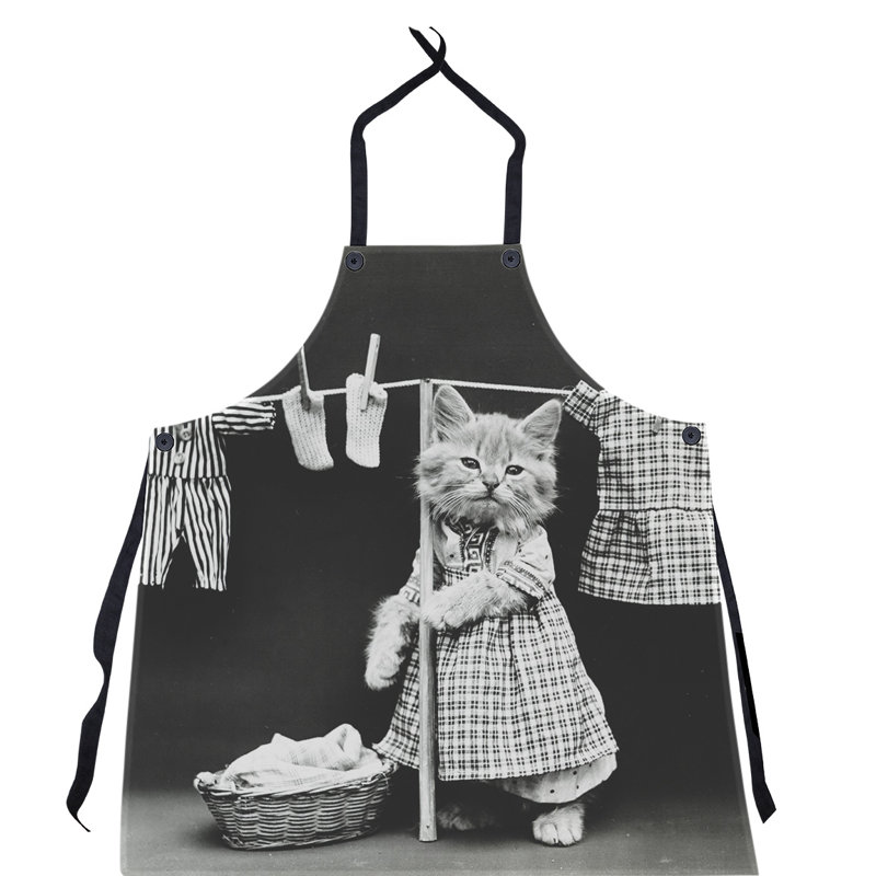 Tablier photo nico russo chat faisant du linge