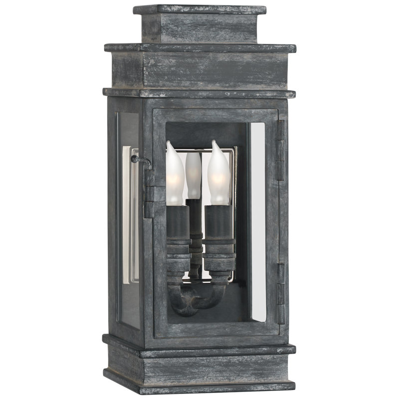 Chapman & Myers Linear Mini Wall Lantern, Antique Burnished Brass, 12" H x 5" W x 5" D