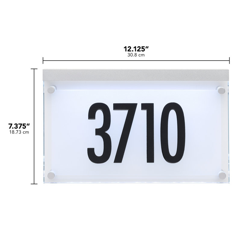 Futura Engraved 1-Line Address Sign, Chrome/Black