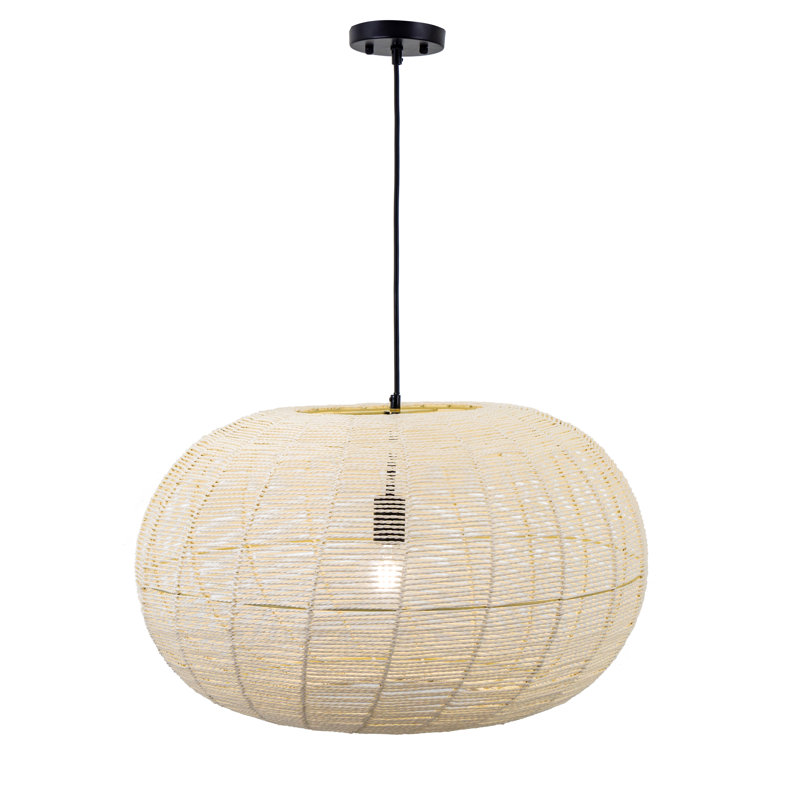 Luminaire suspendu en rotin 1 lumière