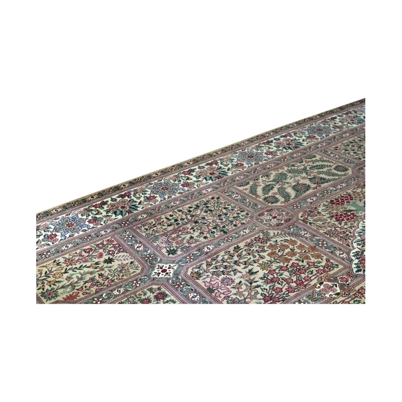 Tapis beige et ivoire de haute qualité noué à la main