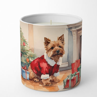 Bougie de Noël parfumée avec support en céramique