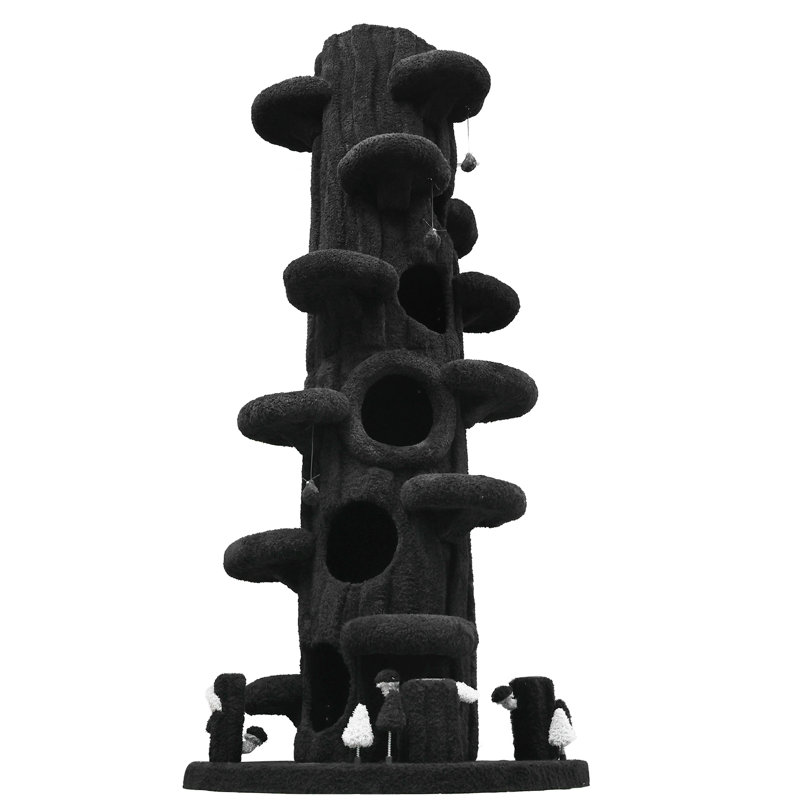 Garber 88.6'' H  Christmas Cat Tree for Large Cats, Ultra Large Cat Tower, Cat Cando, Black