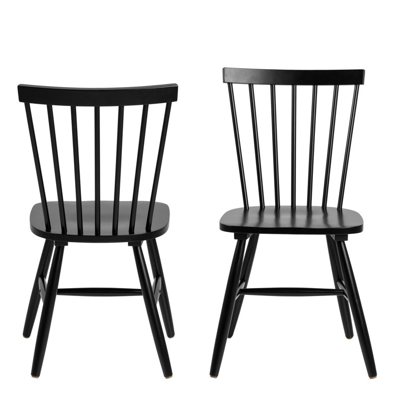 Chonda 44.5cm H Slat Back Side Chair, Black