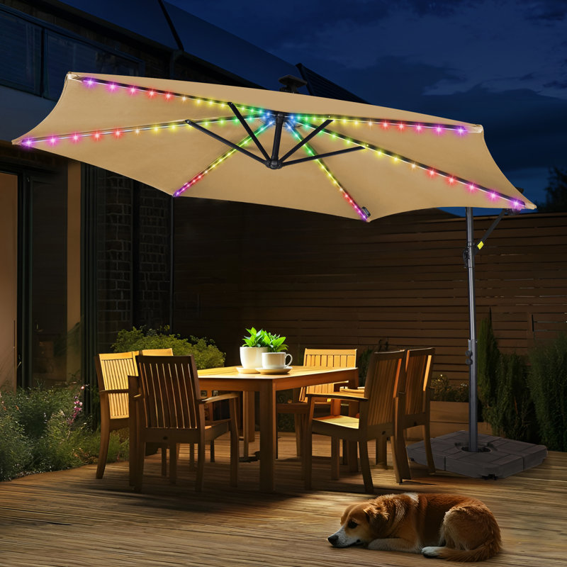 Parasol en porte-à-faux coloré 120 po Arlmont & Co. Ershel, Kaki