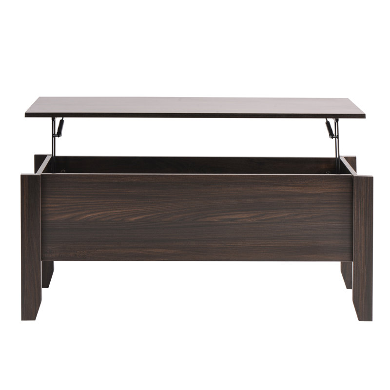 Table basse extensible avec rangement McBrine, Bois ancien