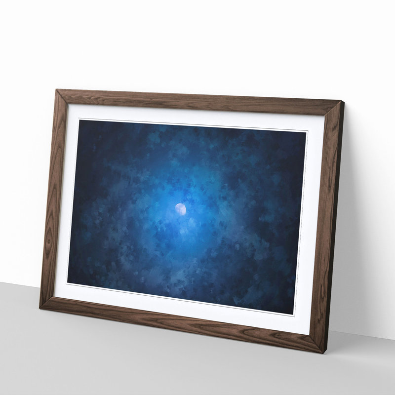 Half Moon - Picture Frame Painting Print, 24cm H x 33cm W x 2cm D, Walnut Framed