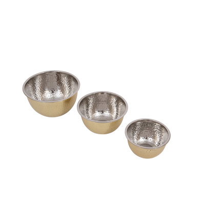 3‑Piece Hammered Stainless Steel Mixing Bowls