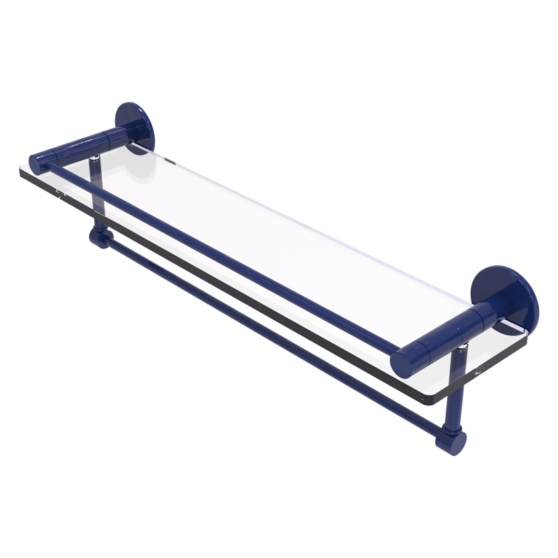 Tablette flottante avec barre à serviettes Fresno, H 5 po x l 22 po x P 5 po, Bleu méditerranéen