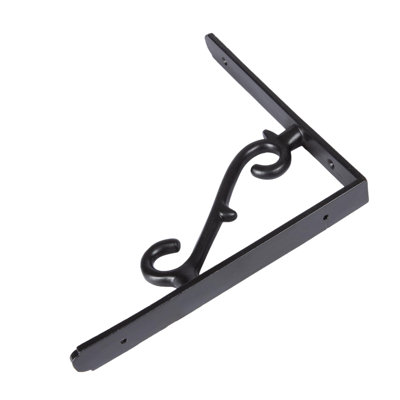 Hammer & Tongs - Scroll Iron Shelf Bracket - Black
