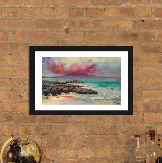 «Harris Rocks», reproduction de photo, H 16 po x l 24 po x P 1 po, Papier encadré noir