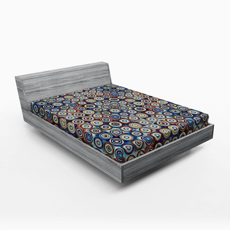 Microfiber Geometric Fitted Sheet, Full Fitted Sheet