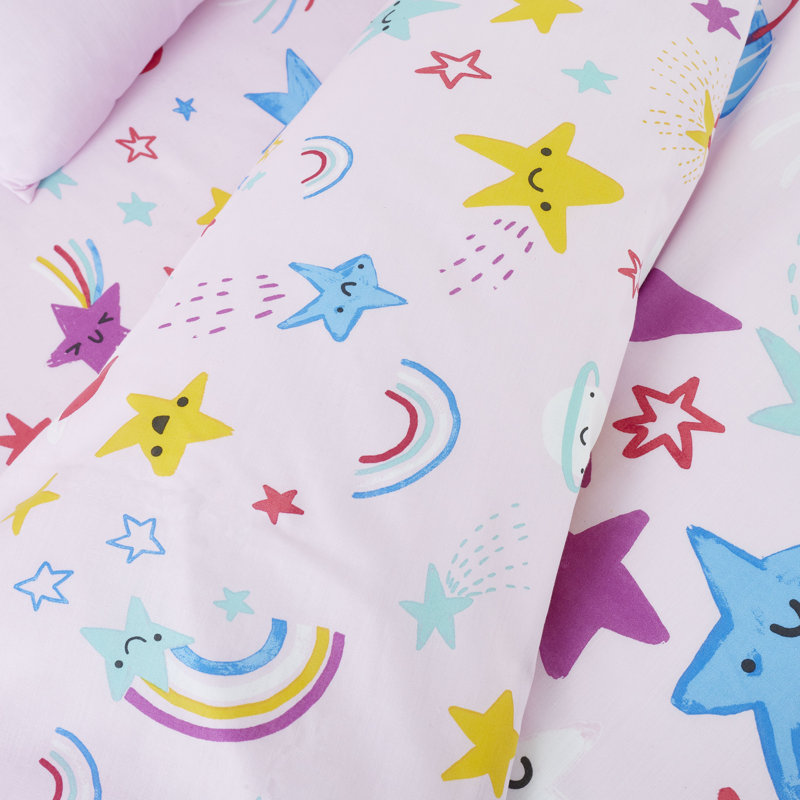 Happy Stars Duvet Cover Set, Double Duvet Cover + 2 Standard Pillowcases