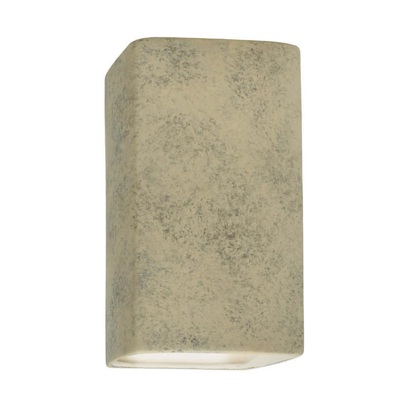 Bersani Flush Mounted Sconce, No, White Crackle, 9.5" H x 5.25" W x 4.5" D