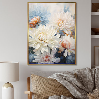 " White Mums In Blue Dream "