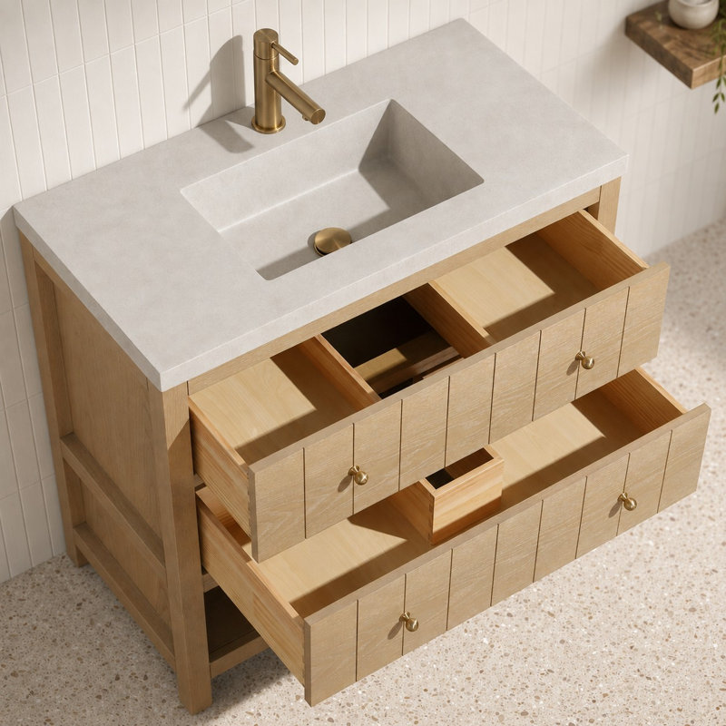 Meuble-lavabo 36 po Monica Gris chêne