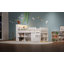 Lit mezzanine double avec rangement, tête de lit avec lumière DEL, blanc-1229856679-1229856678