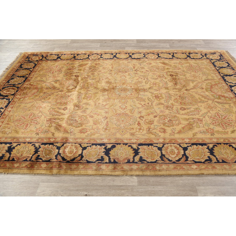 Tapis unique en laine noué à la main nouvel âge 6 pi x 9 pi 2 po doré
