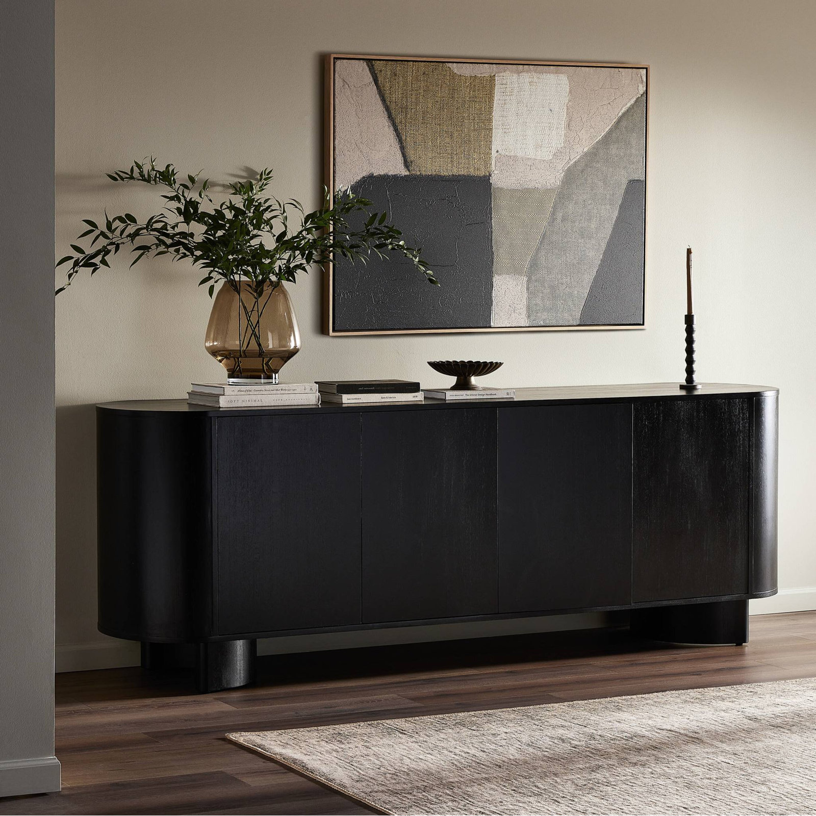 Haiden Acacia Sideboard, Aged Black Acacia