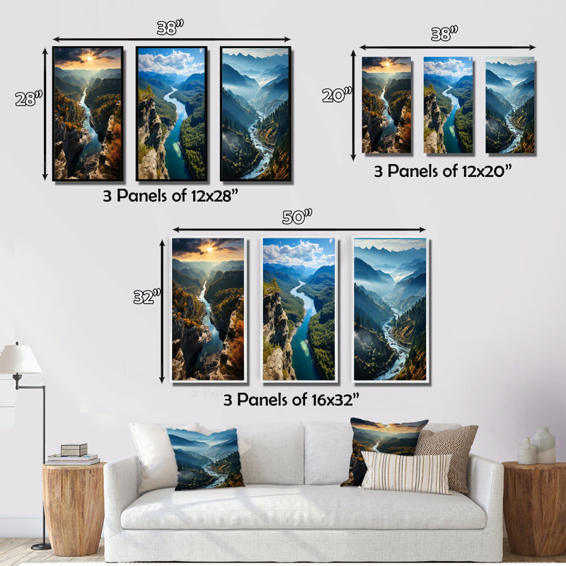 Eastern Appalachian Mountains - 3 pièces, Toile tendue, H 20 po x l 36 po