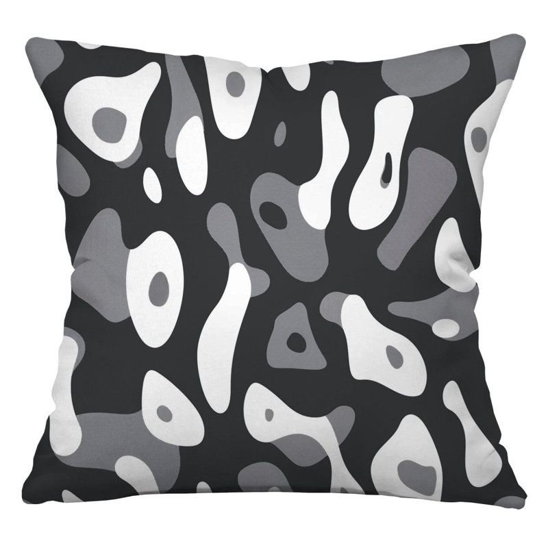 Abstract Shapes Cool   Reversible Throw Pillow, 26"H x 26"W