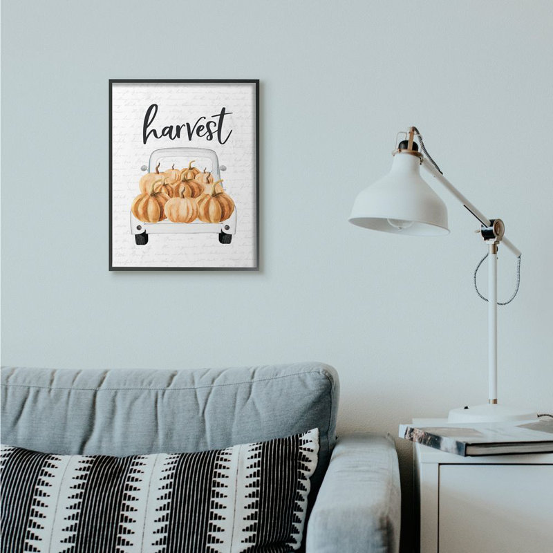 «Harvest Pumpkin Truck», impression, Giclée encadrée noir minuit, H 20 po x l 16 po