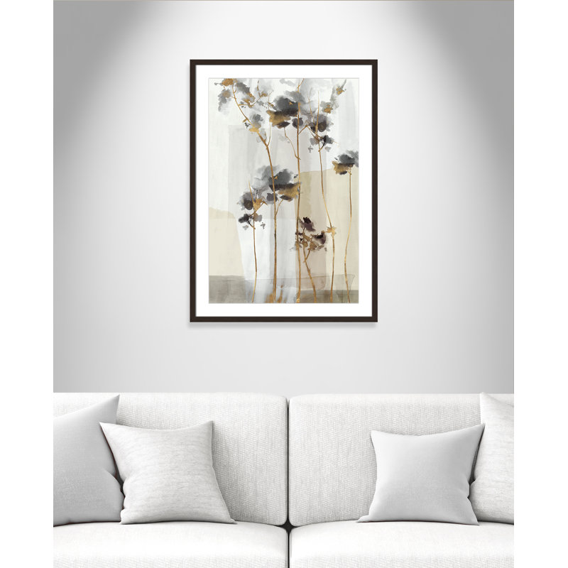 Impression Golden Zen II par Eva Watts, L 25,5 po x H 35,5 po, Matted Print, Noyer à grain ouvert