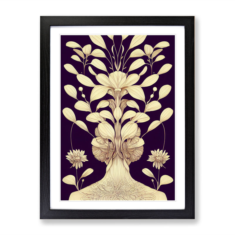 The Animated Flowers - Print, Black Framed, 64cm H x 46cm W x 2cm D, Black Framed Paper