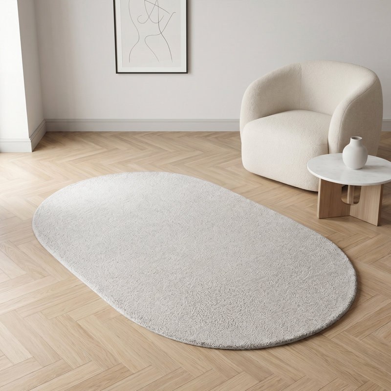Tapis ovale 3 pi x 5 pi pour fauteuil de massage Nouhaus, gris, Oval 3' x 4'10"