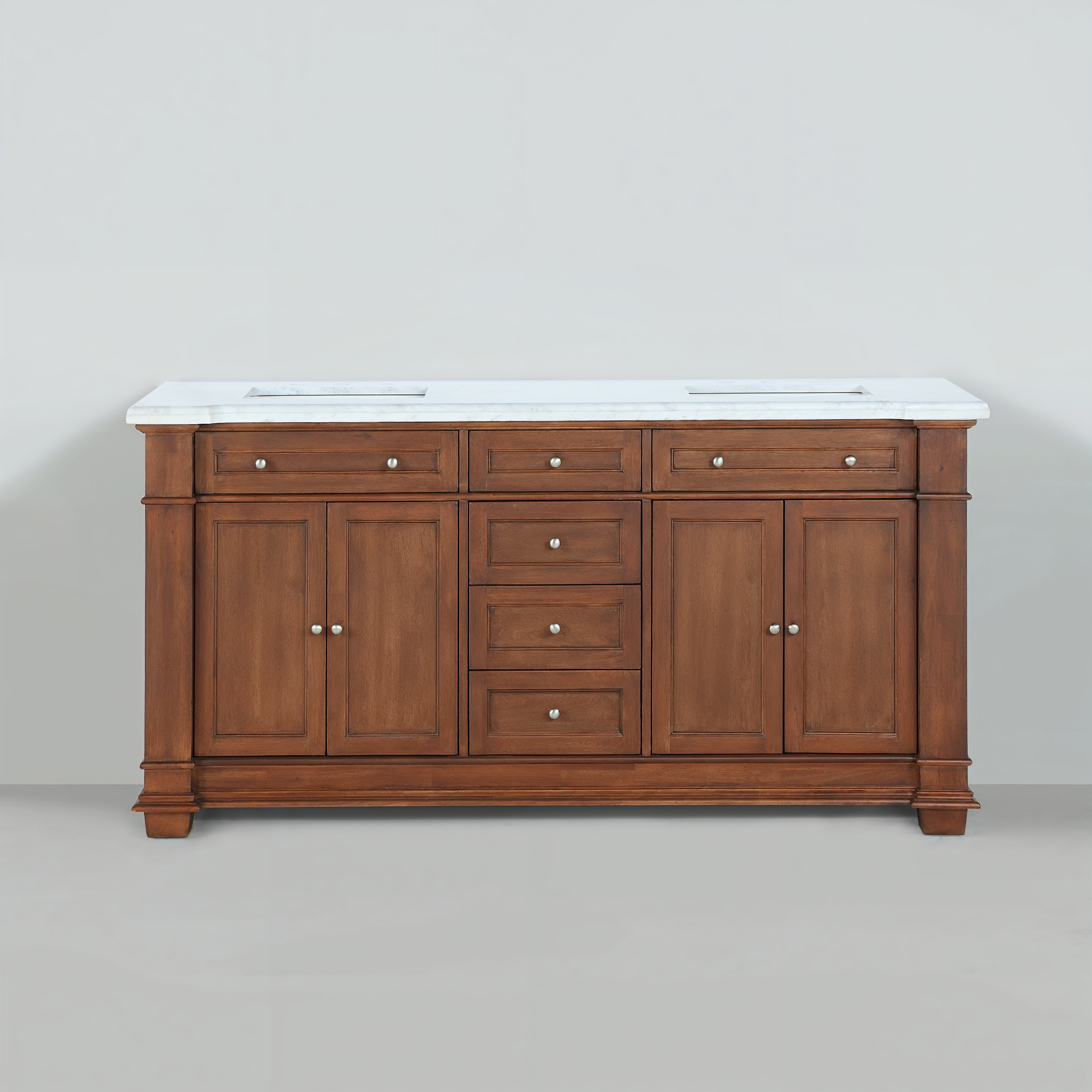 Lark Manor Artimon 72'' Double Bathroom Vanity with Carrara Marble Top