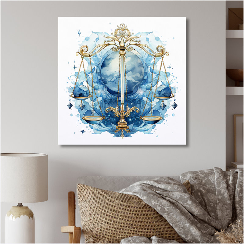 Balance, signe du zodiaque I sur toile, H 36 po x l 36 po x P 1,5 po, Toile tendue