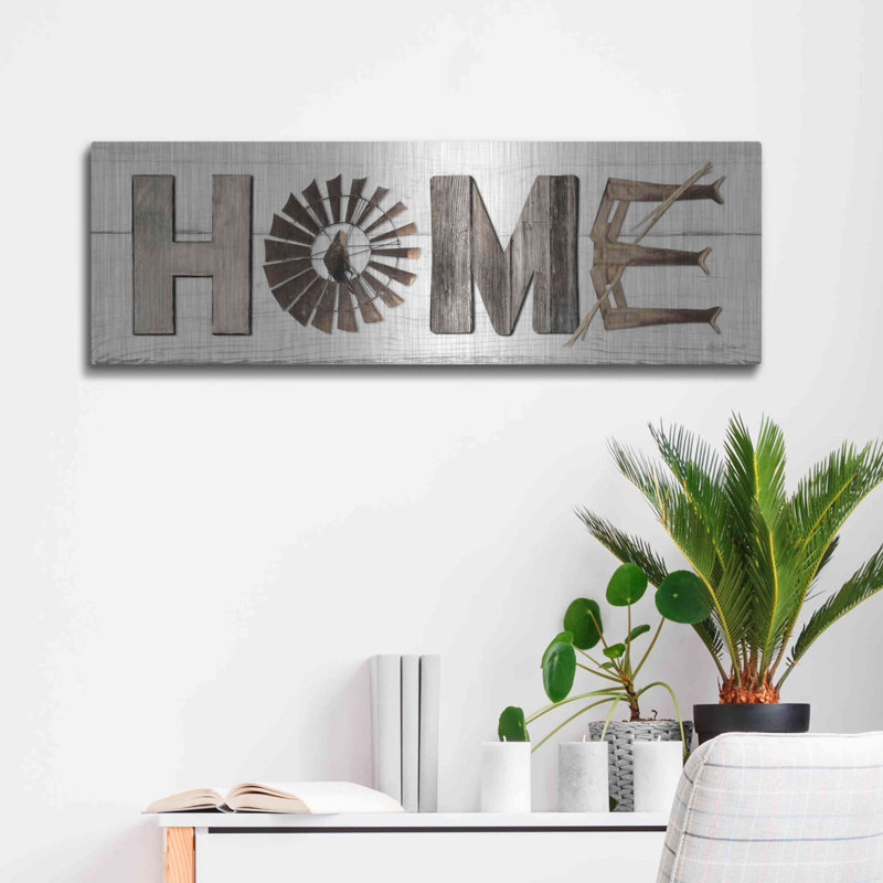 «Rustic Home II» par Lori Deiter, art mural en métal, H 12 po x l 36 po