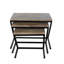 Ensemble de 3 tables gigognes en bois Mango avec base en métal noir