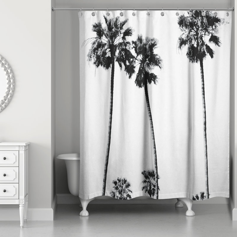Rideau de douche simple palm trees