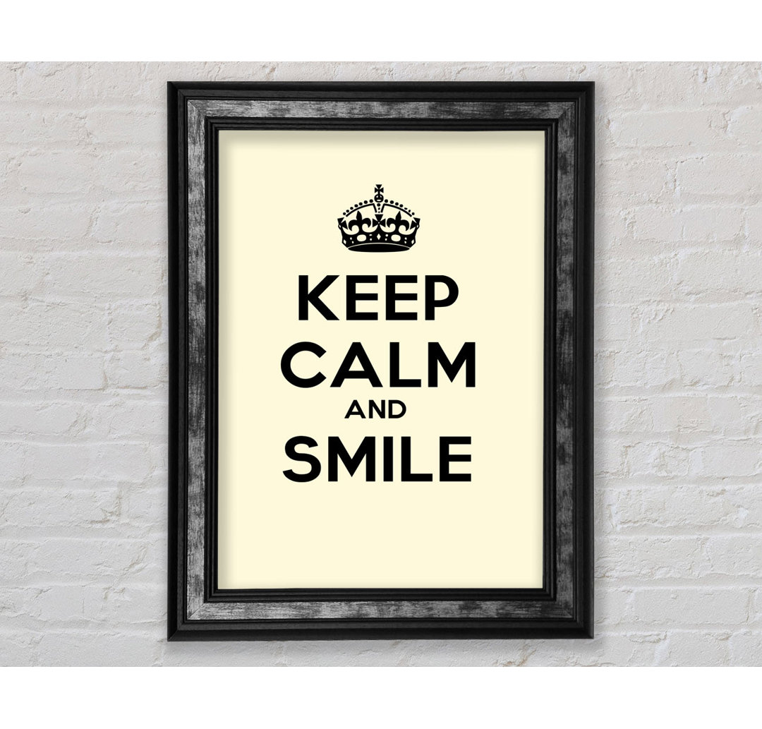 Keep Calm Smile Cream - Einzelner Bilderrahmen Typografie