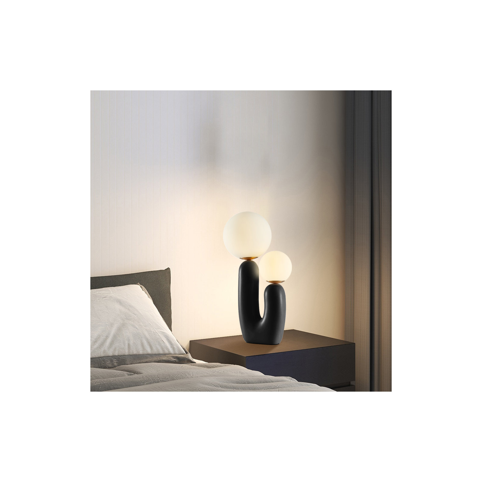 Yuma Resin Table Lamp, Black