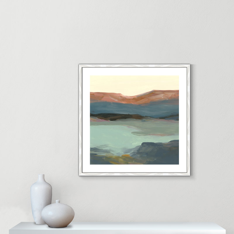 «Euzelia Rolling Bluff» par Carol Robinson - reproduction d'art, H 46,5 po x l 46,5 po, Toile encadrée, Doré