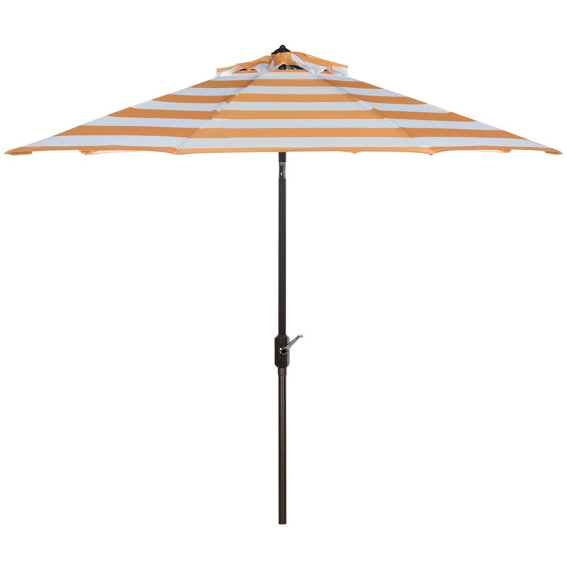 Parasol de marché, Orange/Blanc, Brun