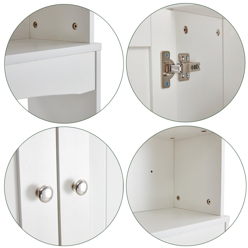 Armoire de rangement au-dessus de la toilette avec 3 tablettes réglables et 2 portes, pour la salle de bain (61,71 x 23,62 x 9,05 pouces, blanc mat)