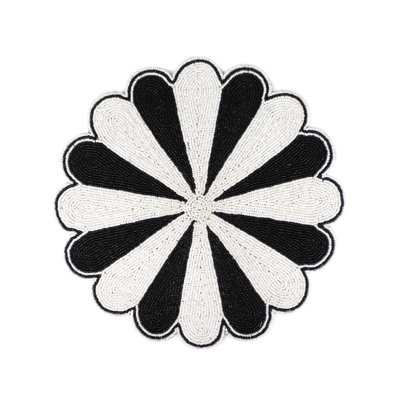 Glass Beads Embroidered Round Placemat