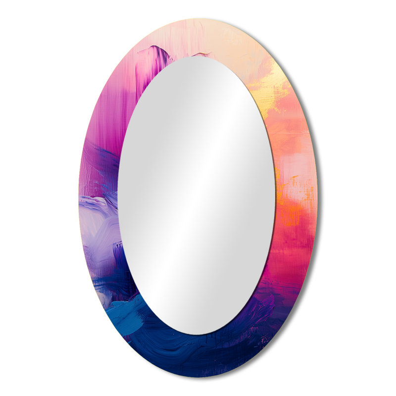 Doré Ethereal Dream II - Grand miroir mural ovale sur métal, 36 po x 24 po