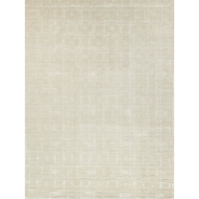 Camora Modern Handmade Silky Nylon Beige Area Rug