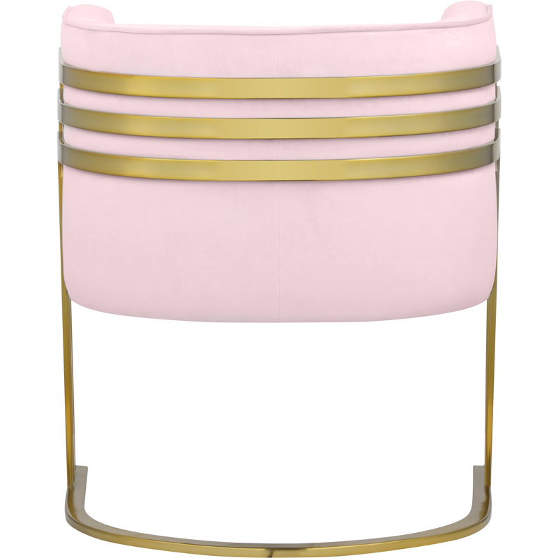 Loicel Velvet Barrel Chair, Pink Velvet