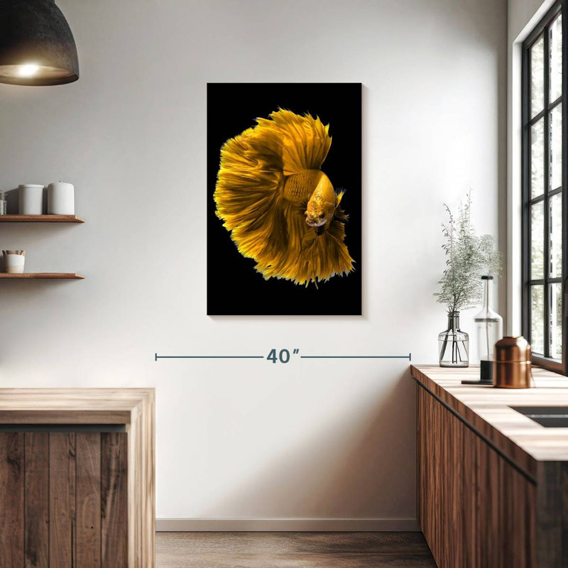 Brampt Yellow Dragon Betta Fish, 36" H x 24" W