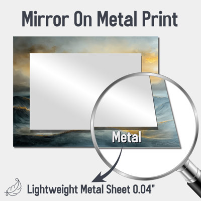Silent Melody Of Coastal Echo - Nautical Mirror Wall Art - Printed On Metal